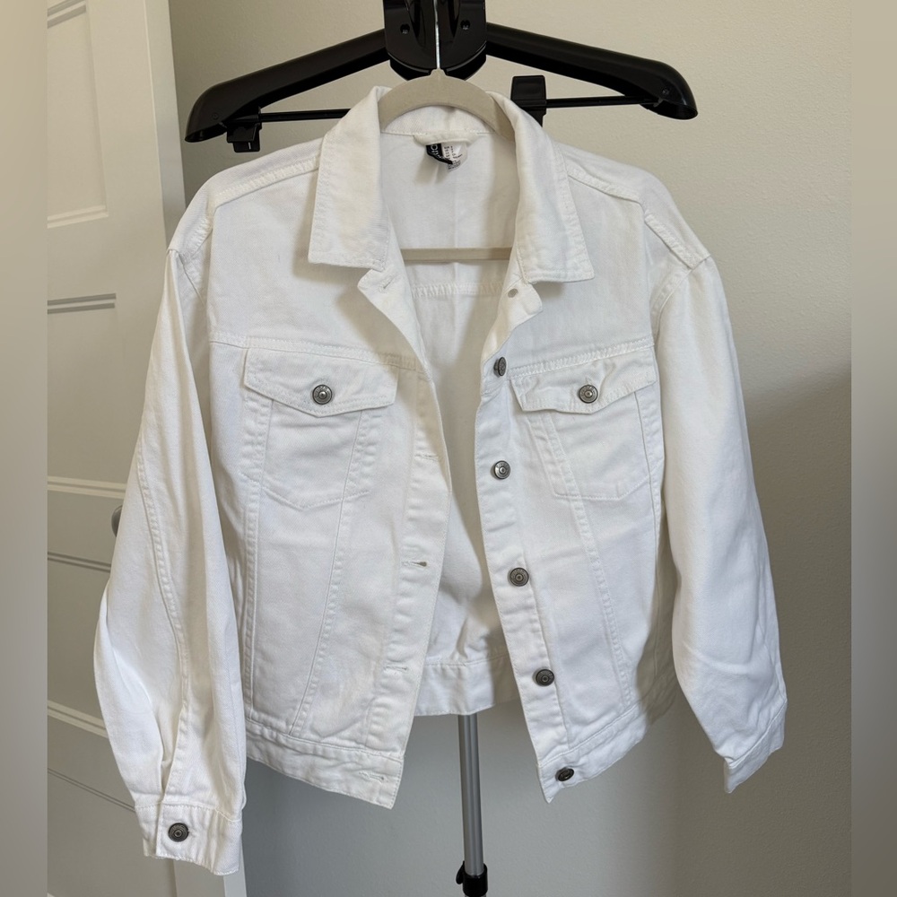 H&M Classic White Jean Jacket